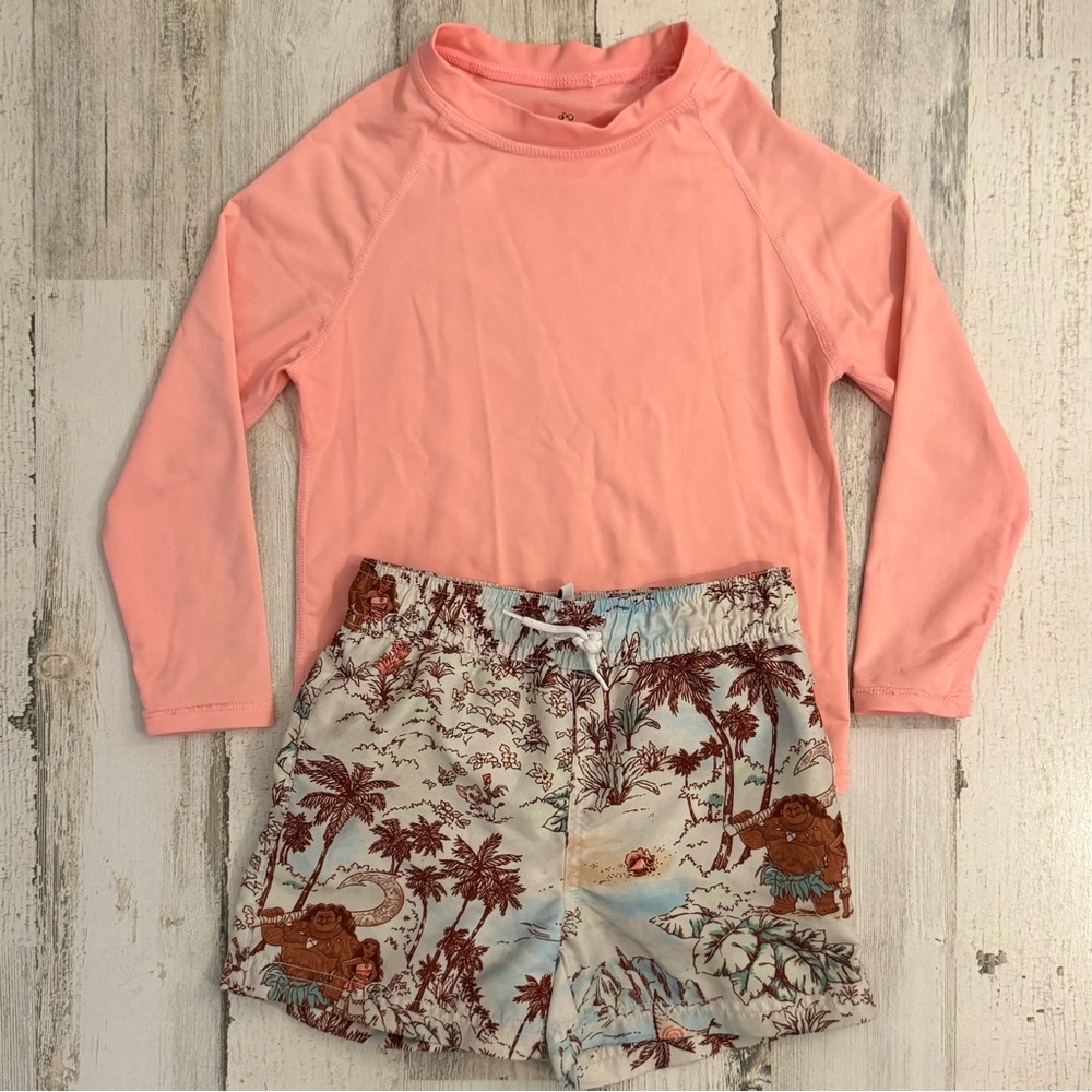 Janie and Jack x Disney- Limited Addition Moana Trucks & Long Sleeve Rash Guard